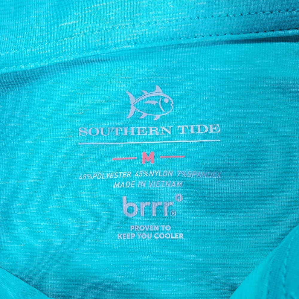Southern Tide Mens brreeze Performance Polo Heather Turtle Green 10348 Size M - Picture 2 of 9